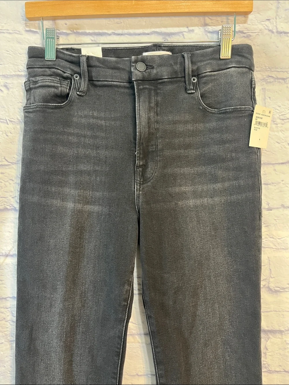 Good American Good Classic High Rise Bootcut Jeans NWT Black Size 6